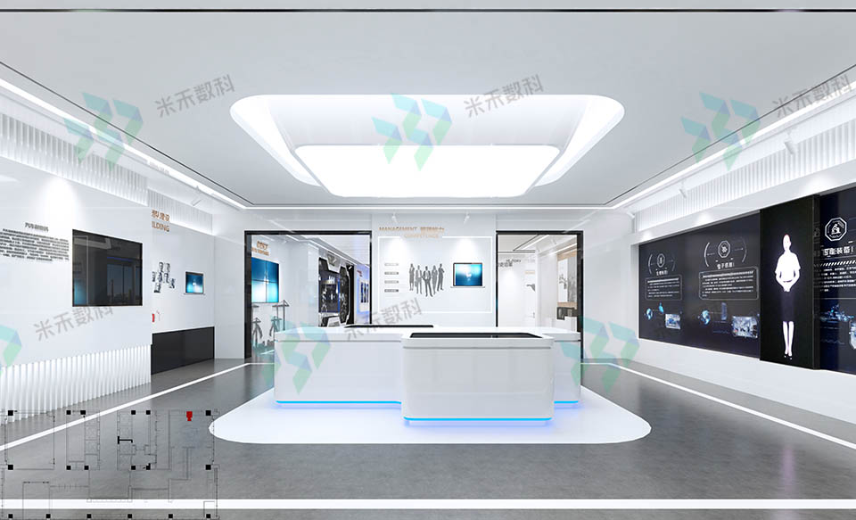 合肥中化三建企業(yè)展廳互動(dòng)滑軌屏