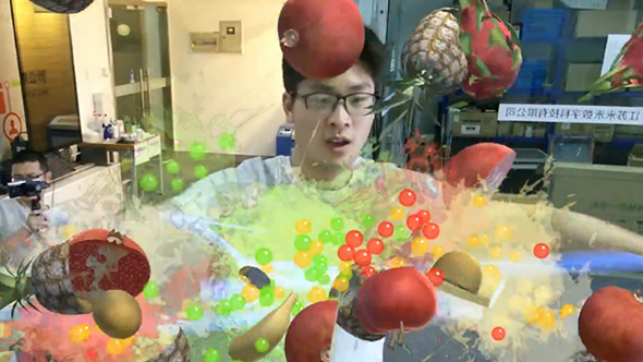 AR大屏體感切水果互動(dòng)游戲