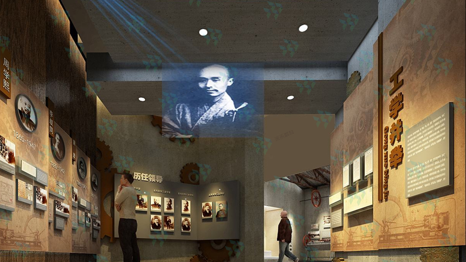 校史館中的多媒體展示