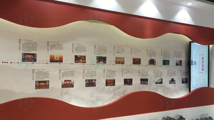 黨史百年回顧互動滑軌屏